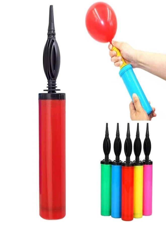 SEMITO Balloon Hand Pump Double Action Manual Air Inflator for Latex & Foil Balloons | Portable Balloon Blower for Birthday, Wedding, Festival & Party Decorations (Multicolour) (Pack of 1) - Image 1